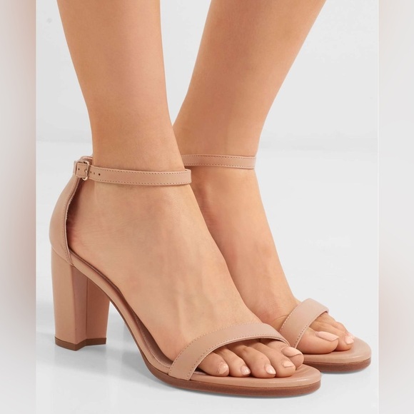 Stuart Weitzman / Nearlynude sandal heel leather nude block 11.5 - Picture 3 of 10